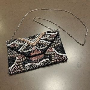 Clements Ribeiro Beaded Crossbody Clutch Purse